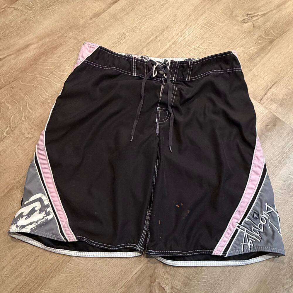 Y2K Billabong Brown Black Pink Andy Irons Surf Board Shorts Men's 38 (Fits 36)